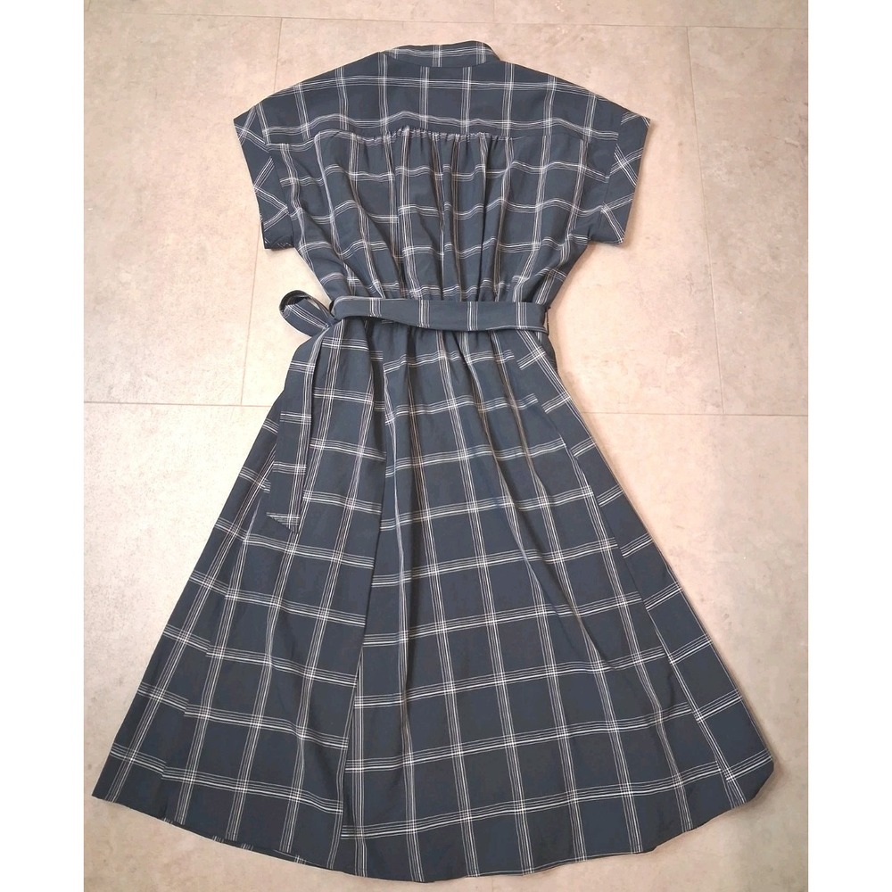 Calvin Klein Plaid Midi Dress Size 10 Office Workwear Casual - Picture 3 of 11